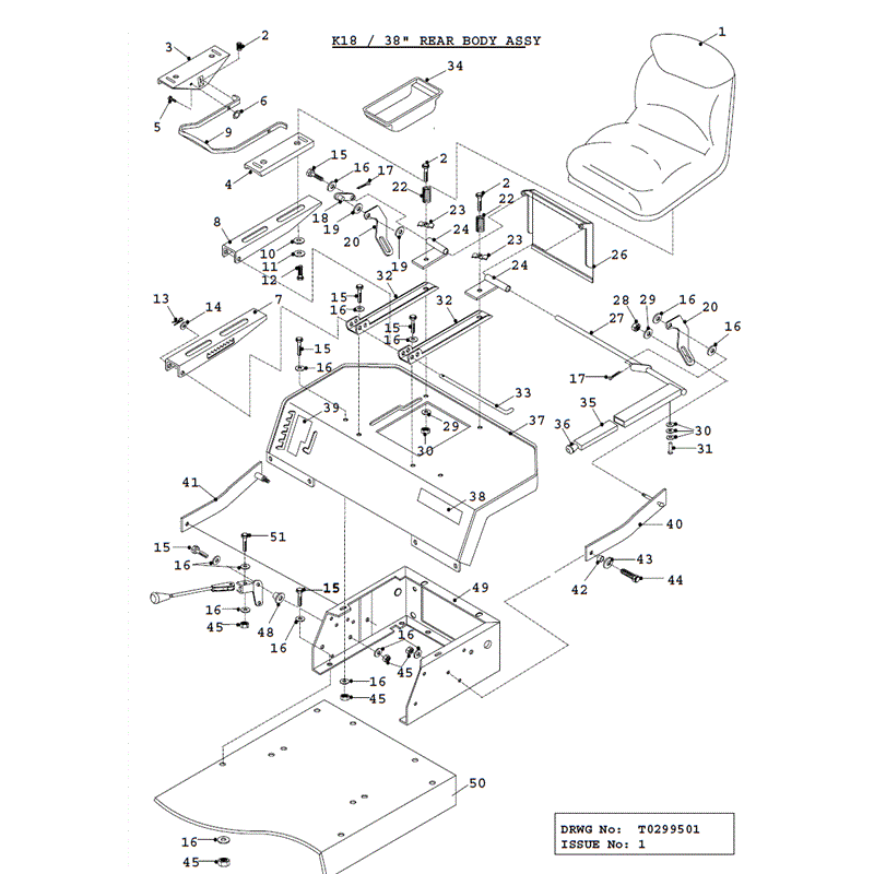Countax K Series Lawn Tractor 1995 (1995) Parts Diagram, K18-38 Rear Body
