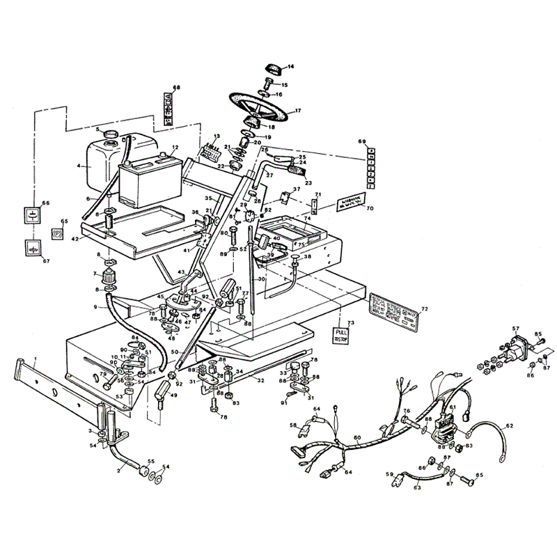 1988 S-T & D SERIES WESTWOOD TRACTORS (1998) Parts Diagram, Steering