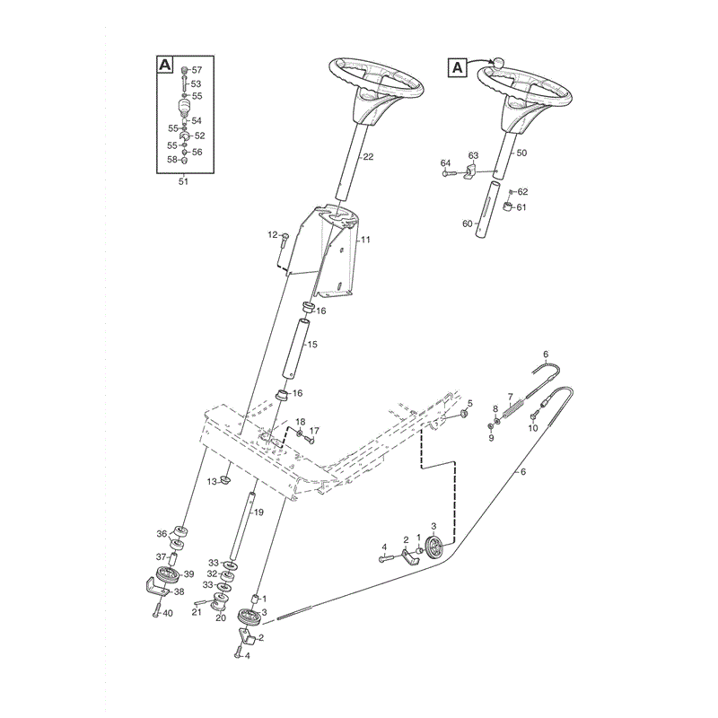 Stiga Villa 14 HST (2011) Parts Diagram, Steering