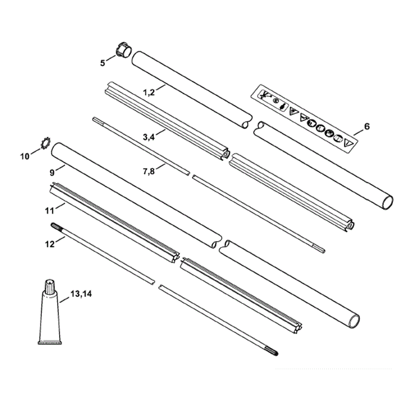 Stihl FS 260 Brushcutter (FS260C-E) Parts Diagram, Drive Tube Assembly