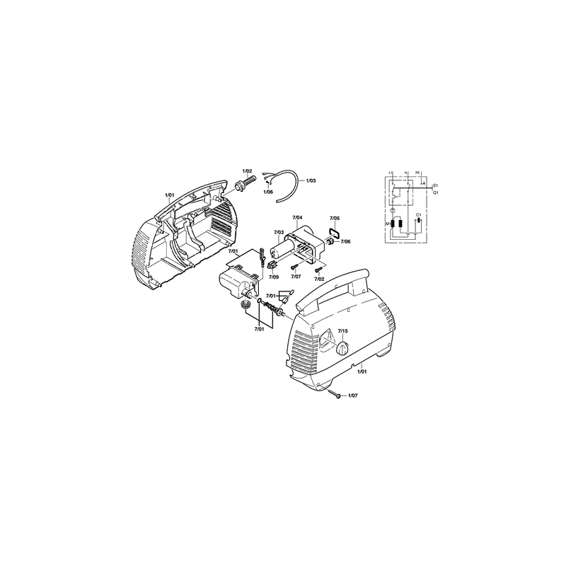 Bosch AHR 1000 AS  (0600806042) Parts Diagram, Page 1