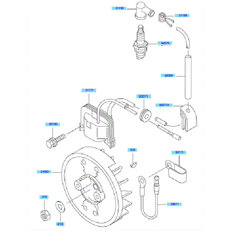 Kawasaki KBH48B (HA048J-AS50) Parts Diagram, Electric Equipment