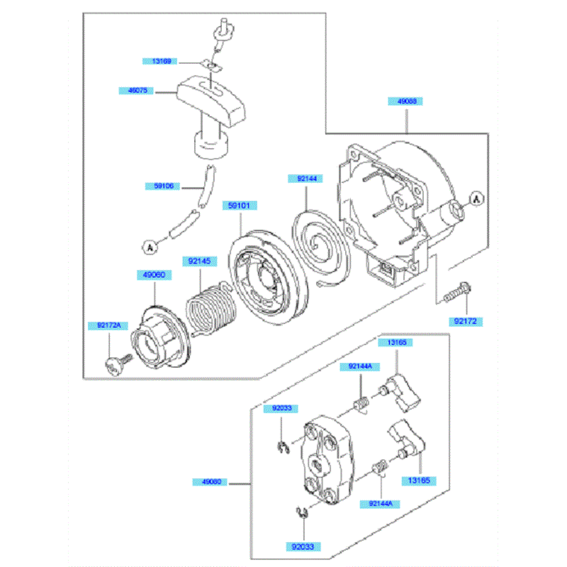 Kawasaki KBH34A (HA034G-BS50) Parts Diagram, Starter