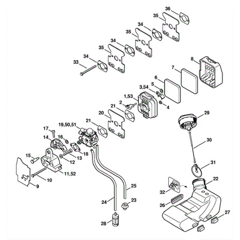 Stihl FS 85 Brushcutter (FS85R) Parts Diagram, Air filter