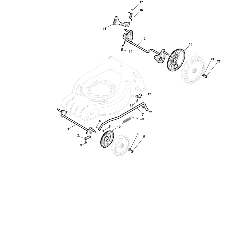 Mountfield 484 WS-B  Petrol Rotary Mower (295496028-AMZ [2017-2019]) Parts Diagram, Height Adjusting