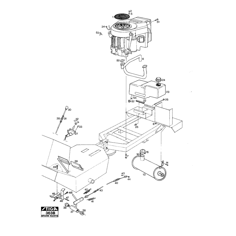 Stiga PARK 16HST (13-1458-14 [1992]) Parts Diagram, Engine Brake System_0