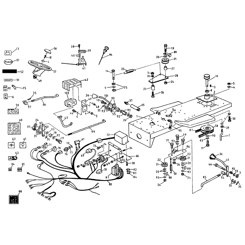 1994 S-T & 1000 SERIES WESTWOOD TRACTORS	 (1994) Parts Diagram, Electrics/Steering