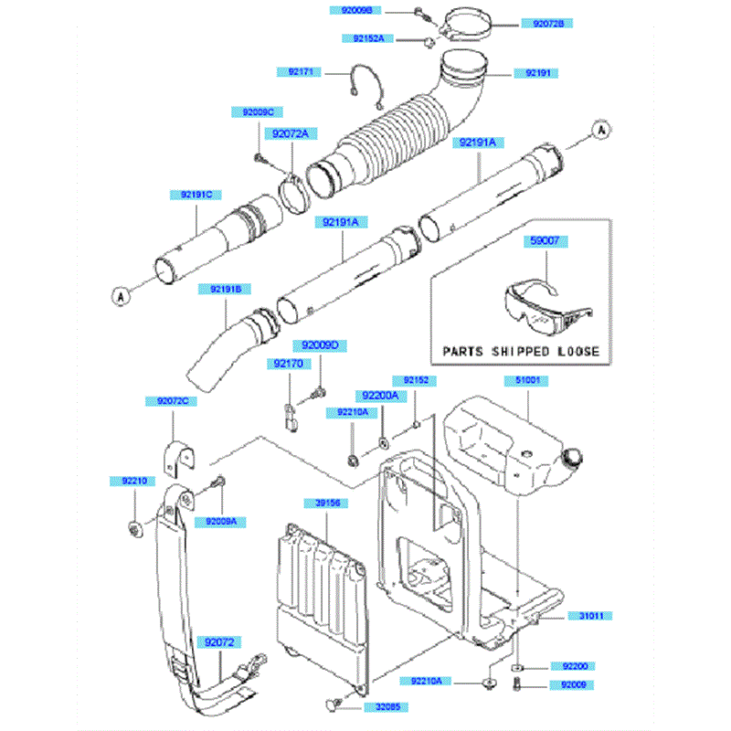 Kawasaki KRB400B (HG400A-BS51) Parts Diagram, Frame & Coupling