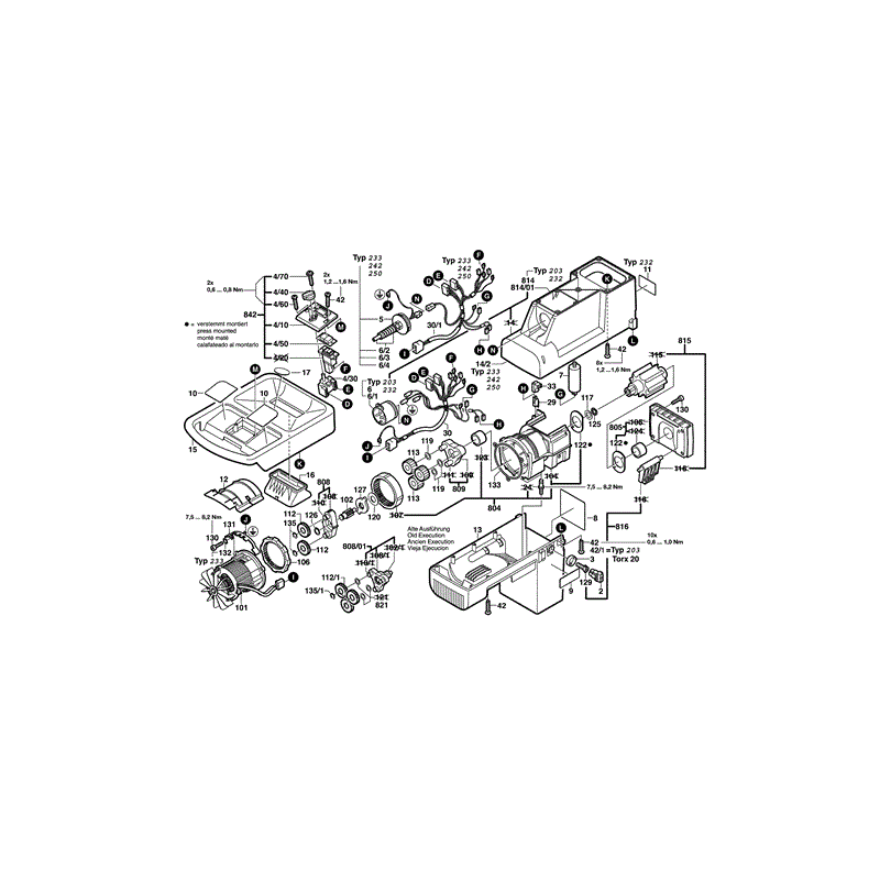 Bosch AXT 2000 Quiet Shredders (0600850242) Parts Diagram, Page 1