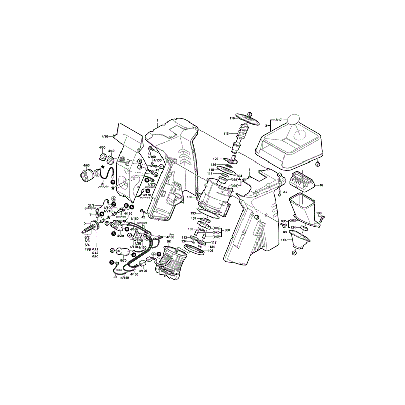 Bosch AXT 1600 HP Quiet Shredders (0600851242) Parts Diagram, Page 1