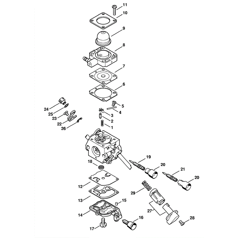 Stihl KM 56 RC-E Z Engine (KM 56 RC-E Z) Parts Diagram, Carburetor C1M-S146 California