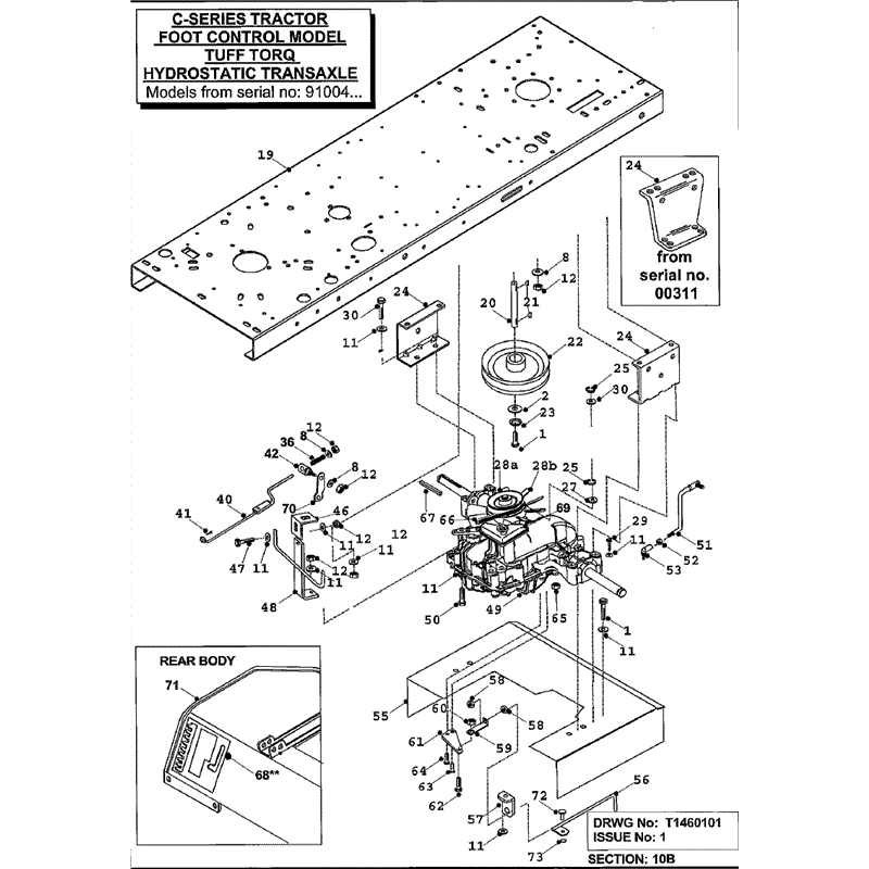 Countax C Series MK 1-2 Before 2000 Lawn Tractor  (Before 2000) Parts Diagram, Tuff Torq Hydro from SN 91004