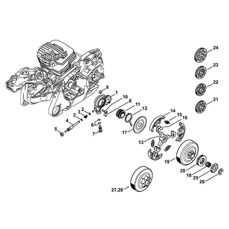 Stihl MS 261 Chainsaw (MS261 Z) Parts Diagram, Oil Pump