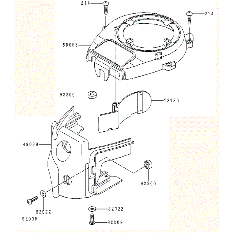 Kawasaki KHD600A (HB600A-AS50) Parts Diagram, COVERS