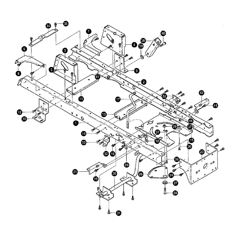 Hayter 19/40 (146R001001-146R099999) Parts Diagram, Frame Assembly 1