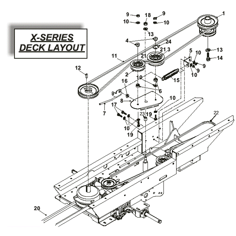 Countax X Series Rider 2008 (2008) Parts Diagram, Deck Layout