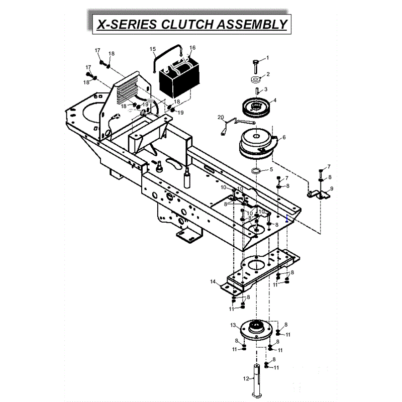 Countax X Series Rider 2010 (2010) Parts Diagram, Clutch Assembly