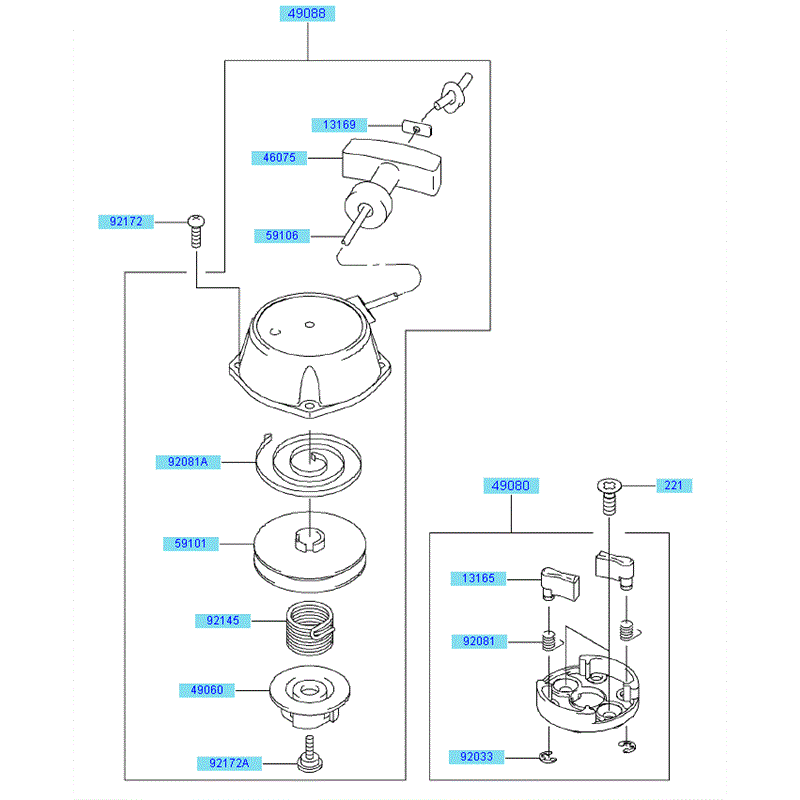 Kawasaki KHT750D (HB750D-AS50) Parts Diagram, Starter
