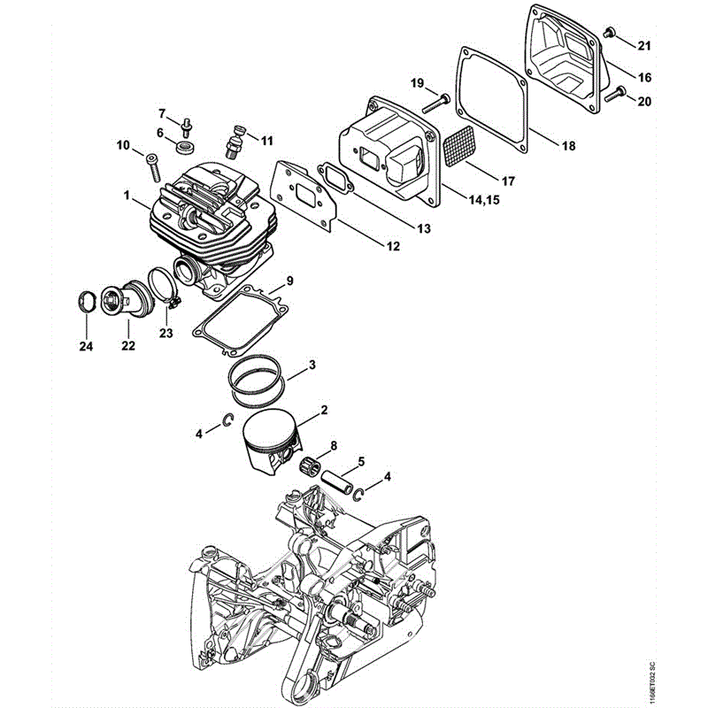 Stihl MS 661 CHAINSAW (MS 661) Parts Diagram, MS661-D CYLINDER