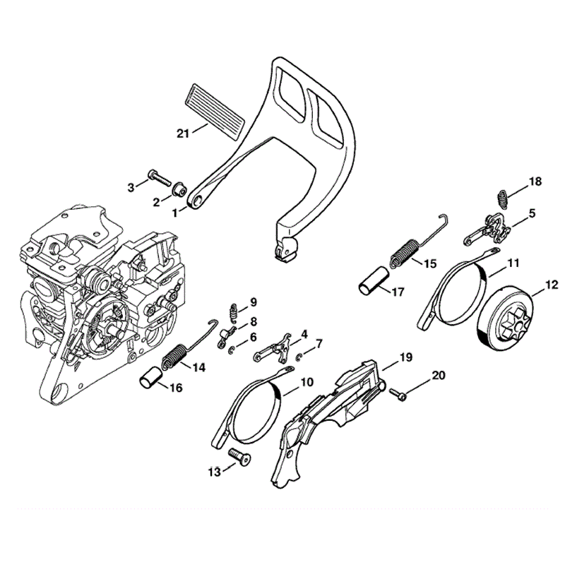 Stihl MS 270 Chainsaw (MS270 C-B) Parts Diagram, Chain brake
