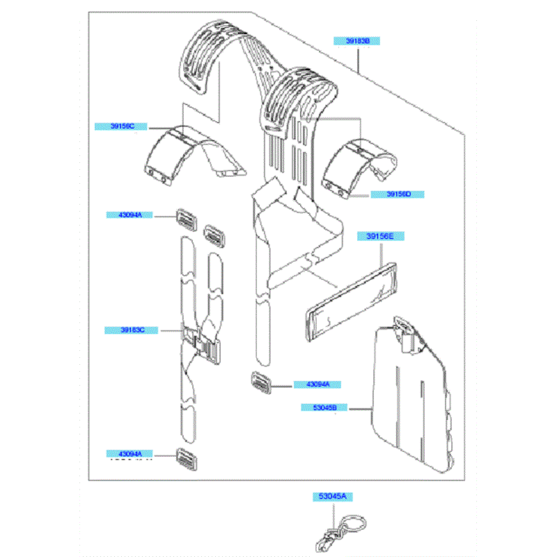 Kawasaki KBH43A (HA043F-BS50) Parts Diagram, Hanger