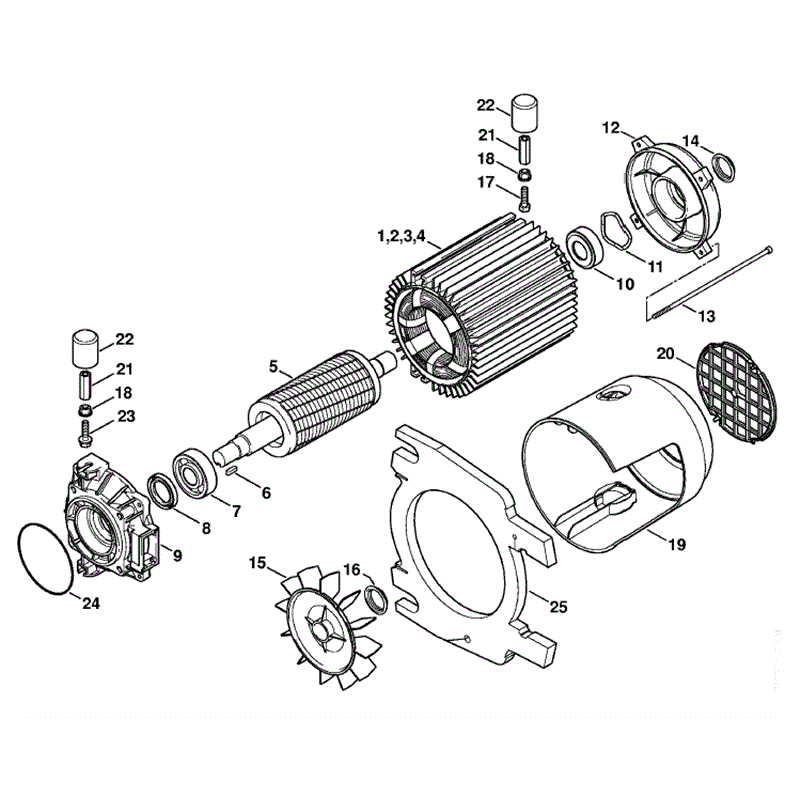 Stihl RE 271 Pressure Washer (RE 271) Parts Diagram, Electric motor