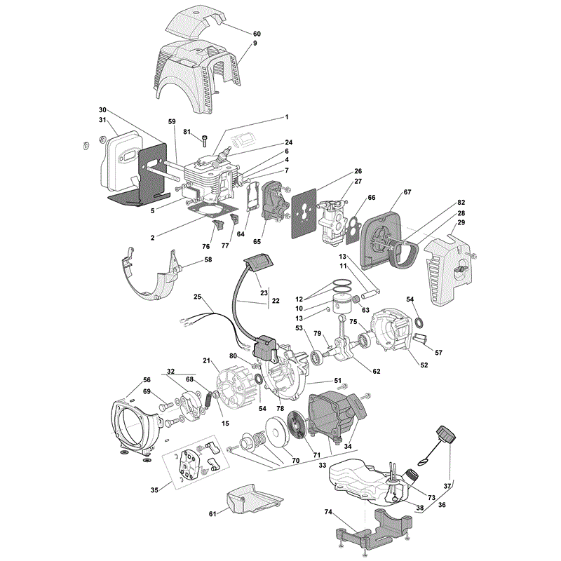 Mountfield MB 5101 Petrol Brushcutter [281720003/MO8] (2009) Parts Diagram, Page 1