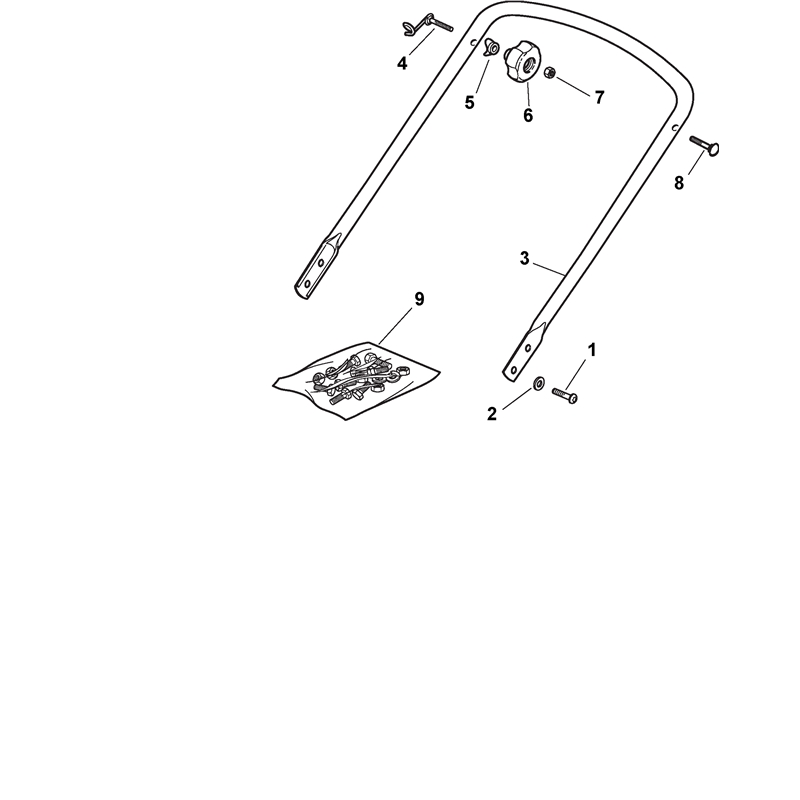Mountfield 45 Petrol Rotary Mower (299164743-MOU [2005]) Parts Diagram, Handle, Lower Part