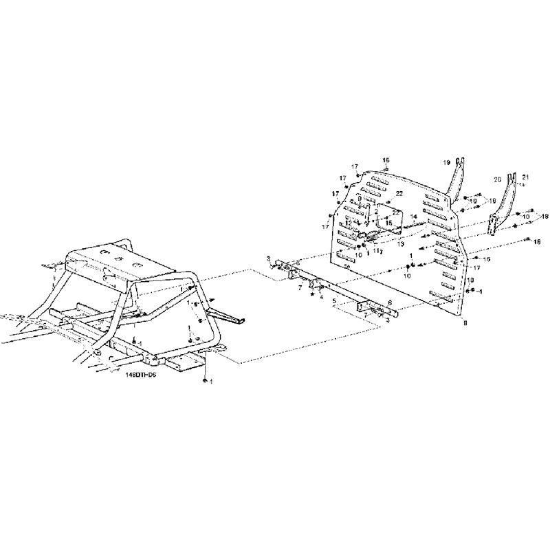Hayter RS14/82 (14/32) (148E270000001 onwards) Parts Diagram, Grassbag Mounting