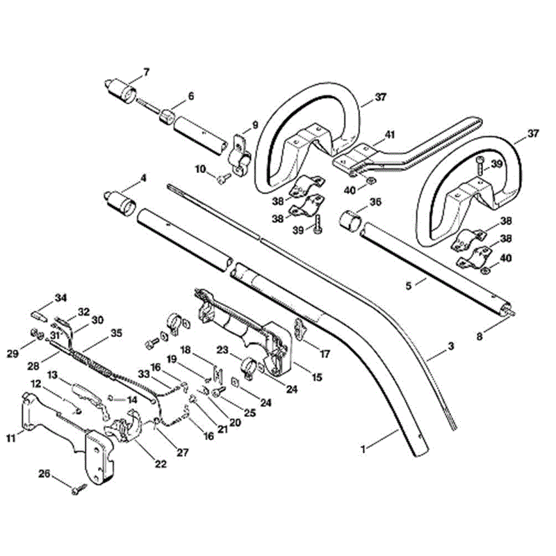 Stihl FS 66 Brushcutter (FS66R) Parts Diagram, H-Drive tube, Loop handle
