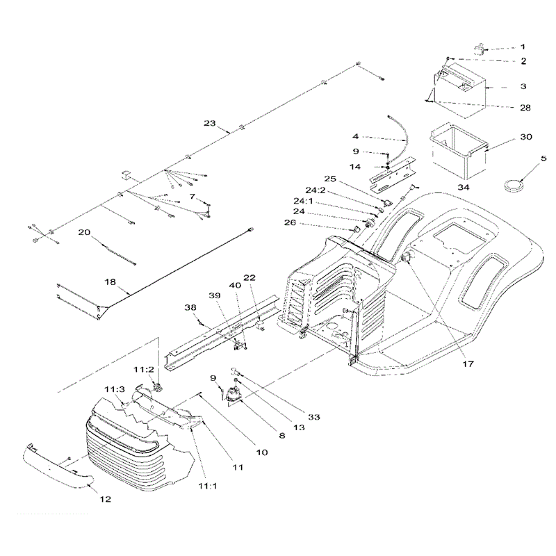 Hayter 17.5/38 Side Discharge (135E280000001 onwards) Parts Diagram, Electrical Assembly