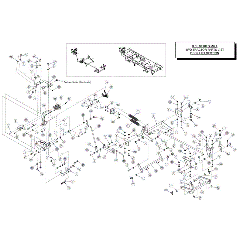Westwood F Series 2014 Lawn Tractors (2014) Parts Diagram, Deck Lift