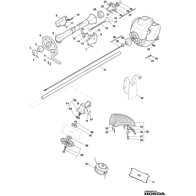 Mountfield MB 4351 Petrol Brushcutter [281340003/MO8] (2010) Parts Diagram, Page 1