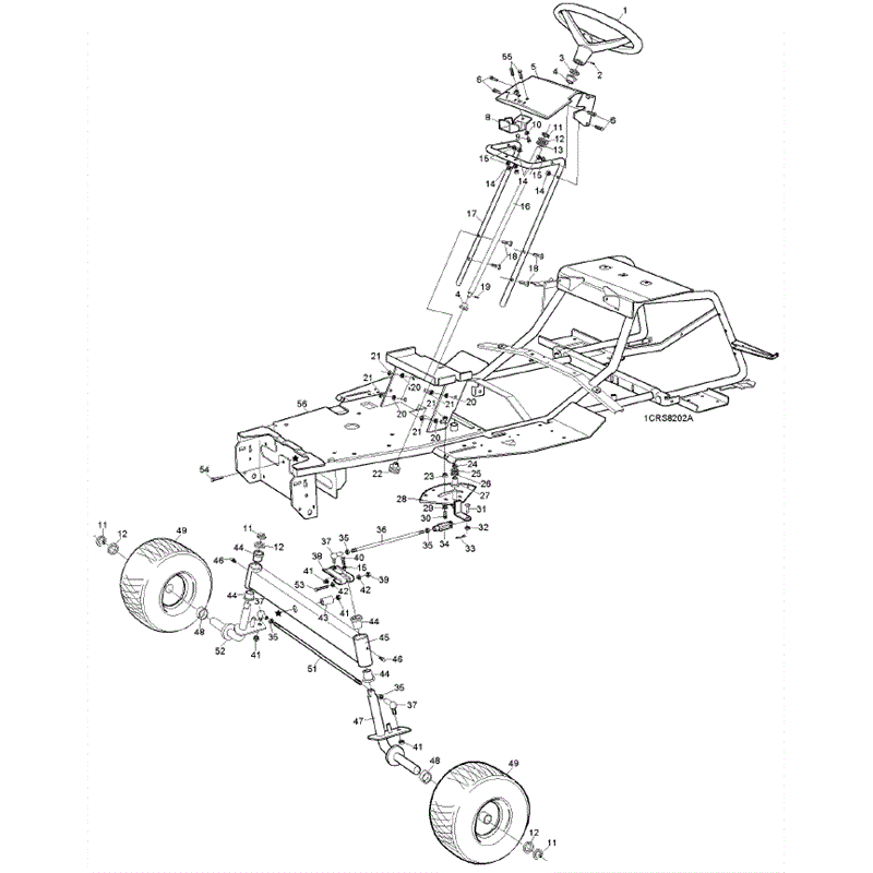 Hayter RS14/82 (14/32) (148B001001-148B099999) Parts Diagram, Steering & Front Axle