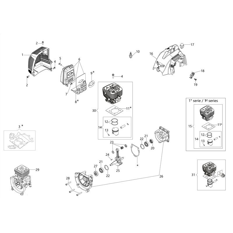 Oleo-Mac BC 300 S (BC 300 S) Parts Diagram, Engine