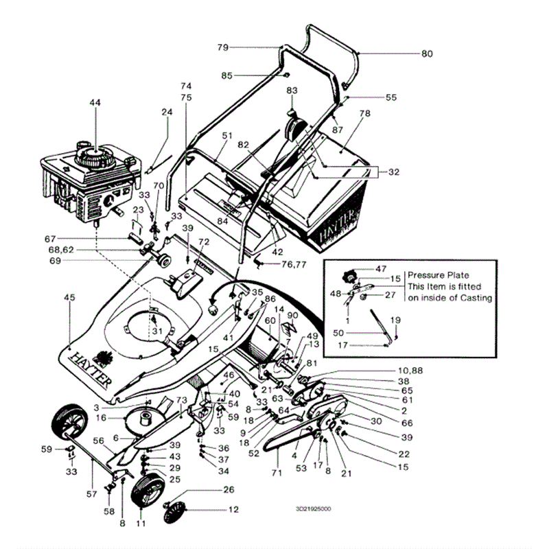 Hayter Harrier 48 (219) Lawnmower (219025000-219099999) Parts Diagram, Mainframe Assembly
