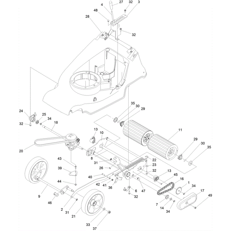 Hayter Harrier 41 (375) Autodrive VS B&S Lawnmower (375A 400000000 and up ) Parts Diagram, DRIVE