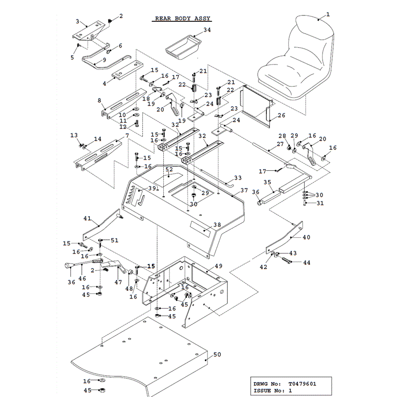 Countax K Series Lawn Tractor 1992-1994 (1992-1994) Parts Diagram, K18-38 Rear Body