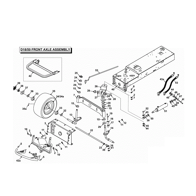 Countax D18-50 Lawn Tractor 2000 - 2003  (2000 - 2003) Parts Diagram, FRONT AXLE ASSEMBLY