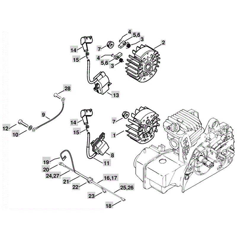 Stihl MS 210 Chainbsaw (MS210C) Parts Diagram, Ignition System