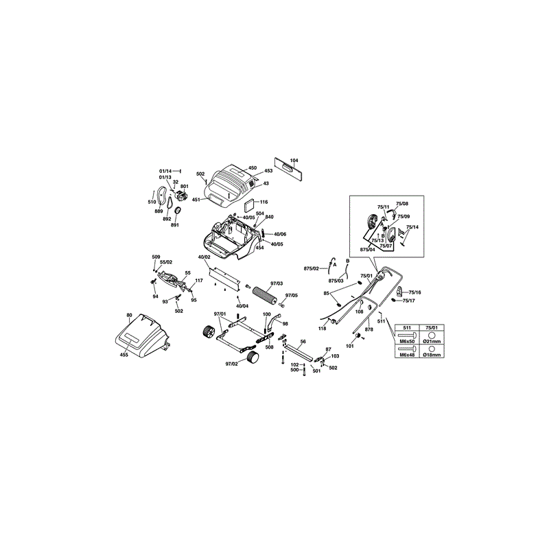 Bosch ASM 32 F EU Cylinder Mower  (0600889103) Parts Diagram, Page 1
