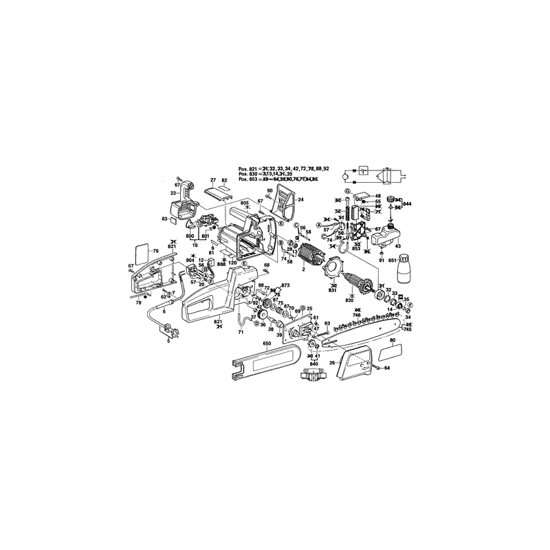 Bosch PKE 35 GB Chainsaw (0603227142) Parts Diagram, Page 1