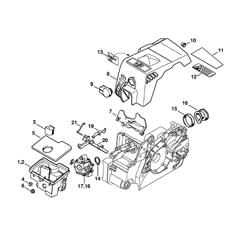 Stihl MS 170 Chainsaw (MS170Z) Parts Diagram, Air Filer
