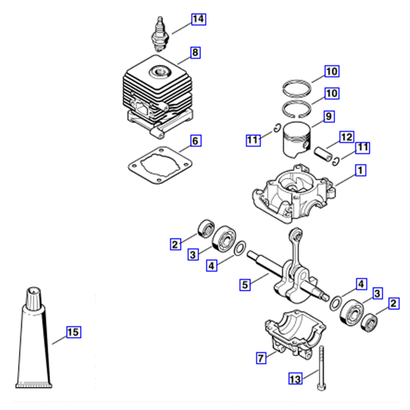 Stihl SH 85 Blow-Vac (SH85) Parts Diagram, Crankcase-Cylinder