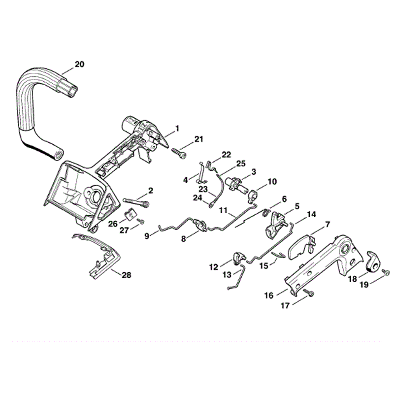 Stihl MS 200 Chainsaw (MS200T) Parts Diagram, Handle housing MS 200 T