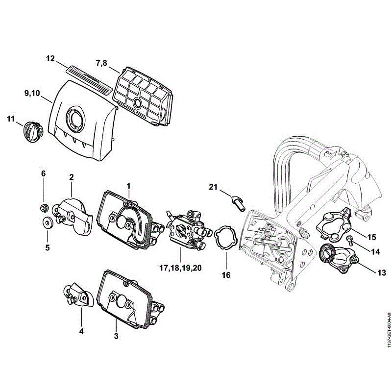 Stihl MS 193 CHAINSAW (MS 193 T ) Parts Diagram, MS193T-H-AIR-FILTER
