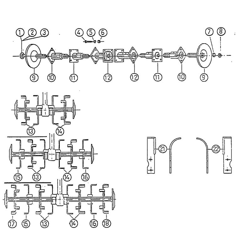 Bertolini 207 (207) Parts Diagram, Tiller
