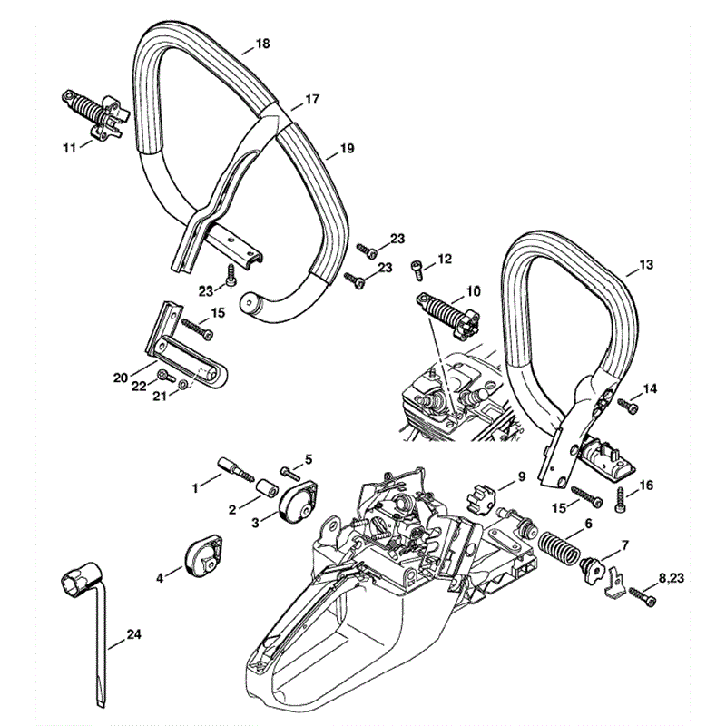Stihl MS 361 Chainsaw (MS361 RZ) Parts Diagram, AV system