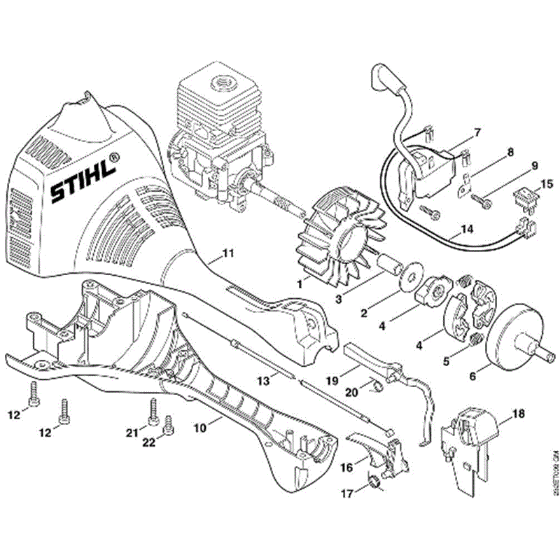 Stihl FS 45 Brushcutter (FS45) Parts Diagram, C-Ignition system, Clutch