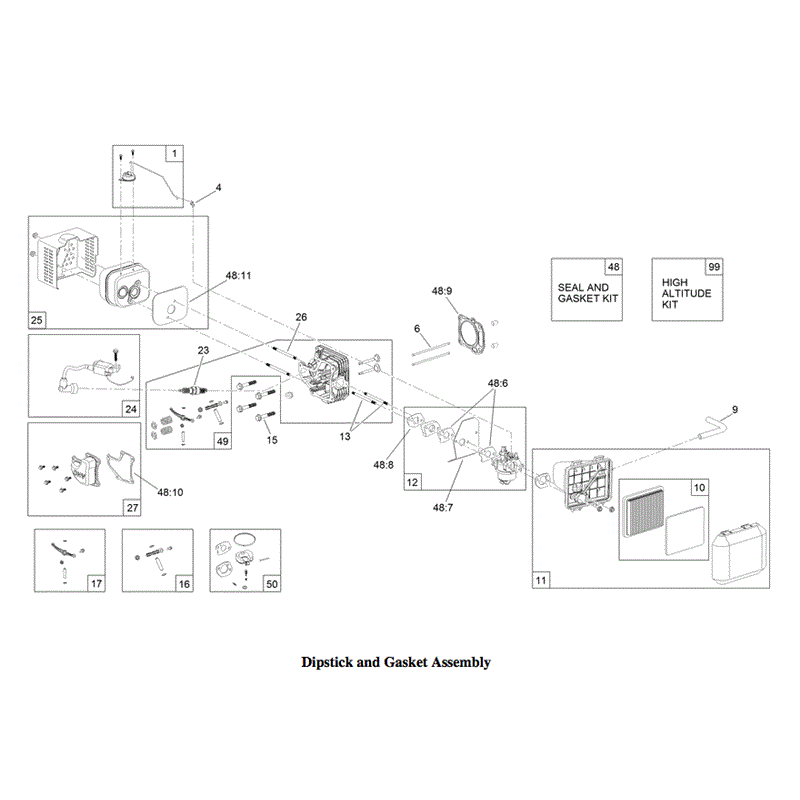 Hayter Harrier 56 (574A) Lawnmower (574A - 404000000 - 999999999) Parts Diagram, Dipstick & Gasket Assembly